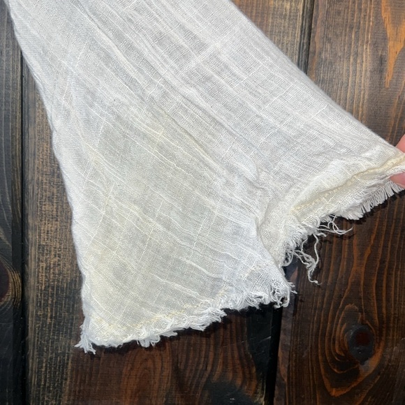 Free People Greta Gauze Top M Ivory Button Front Bell Sleeves Lightweight Sheer - Picture 11 of 15